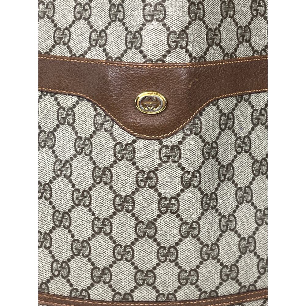 Gucci GG Supreme Sherry Line Tote Web Stripe Canvas Shopper Bag Italy Vintage - Picture 2 of 14